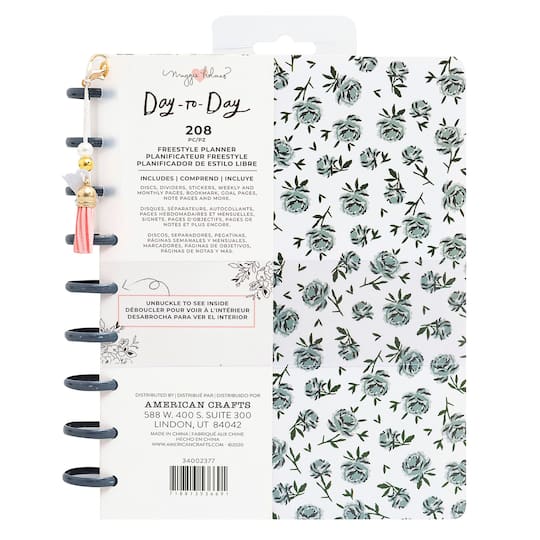 American Crafts™ Maggie Holmes Day-To-Day Blue Floral Daily Spiral Planner